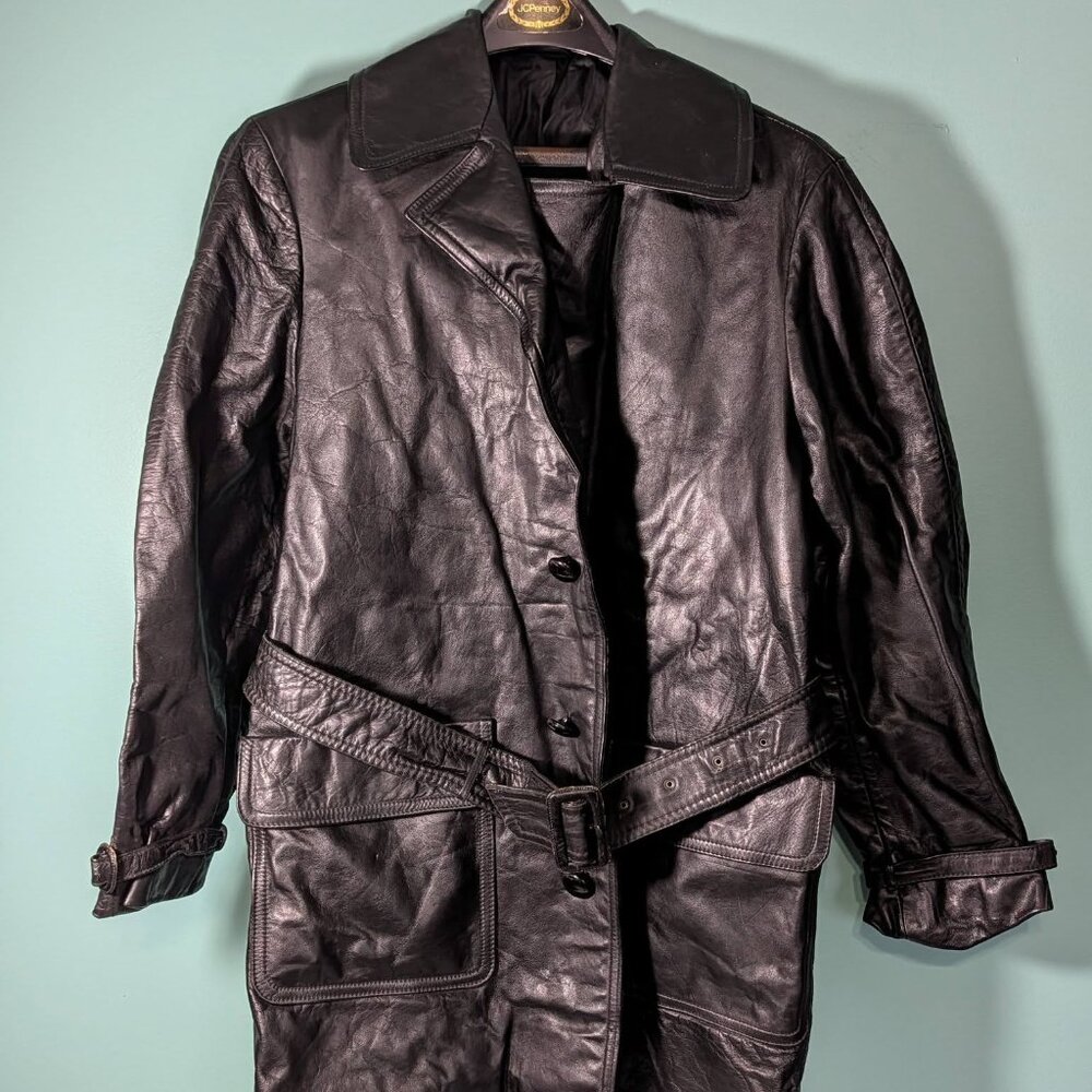 Vintage Women's Imported Leather Coat Made‎ In West Germany
